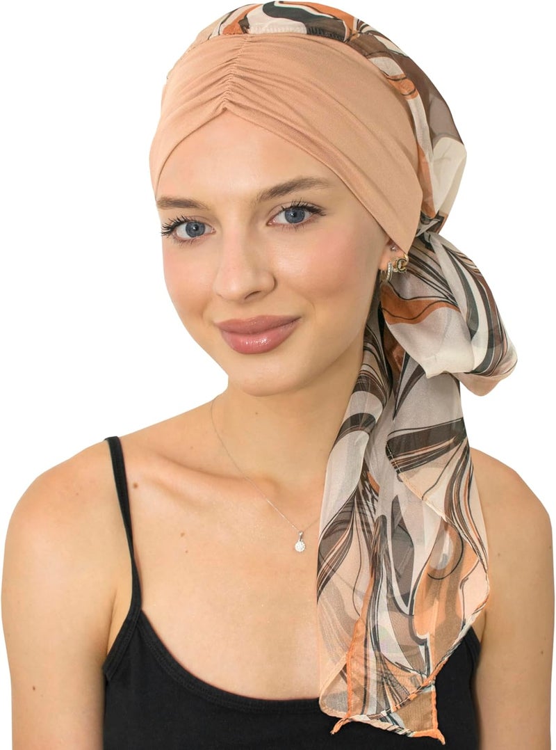 CAPLORD Head Scarf for Women Skull Cap Chemo Patients Headwear Cancer Hair Loss Scarf Headwrap Cover Hat Turban Covering Wrap - Image 1